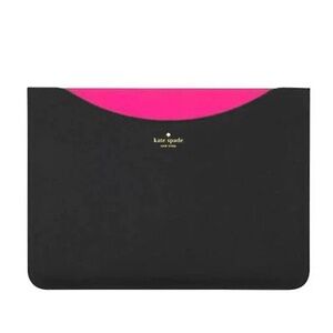 Kate Spade - Black Saffiano Hot Pink Interior Tablet / Laptop Slip Sleeve